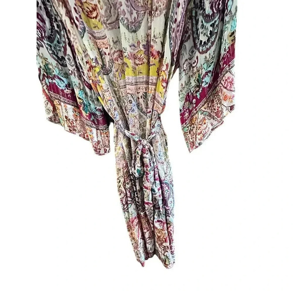 Zara Women's Multicolor Paisley kimono duster robe Size Medium - Picture 4 of 5